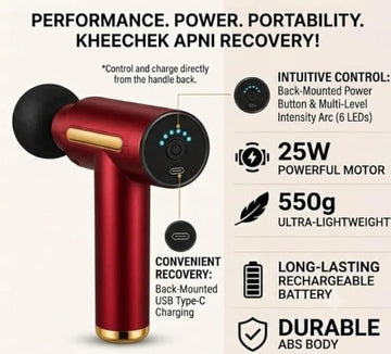 Professional Massage Gun with 4 Heads – Portable Muscle Relief & Recovery